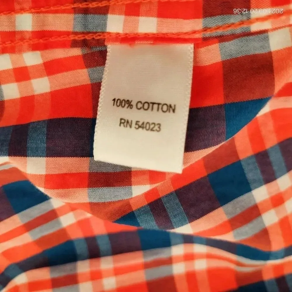 Banana Republic Men's Soft Wash Sz LG Tailored Slim Fit Button Down Shirt Orange